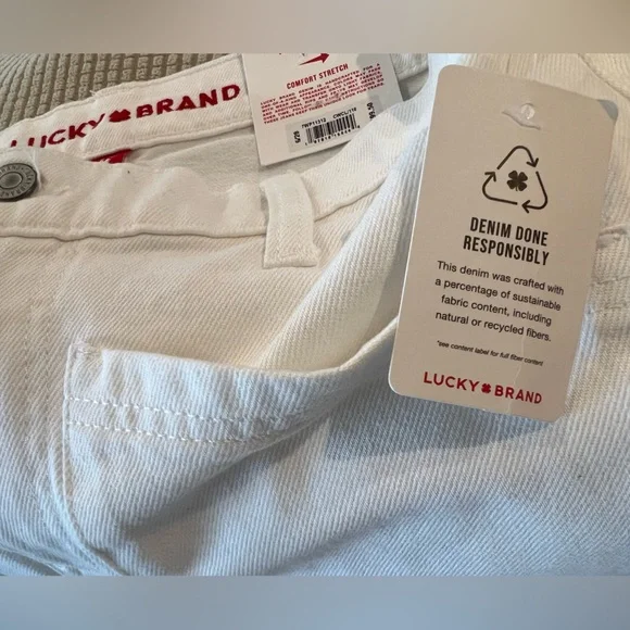 Lucky Brand High Rise Wide Leg Crop Jeans White Size 6 (28) NWT - Picture 8 of 10